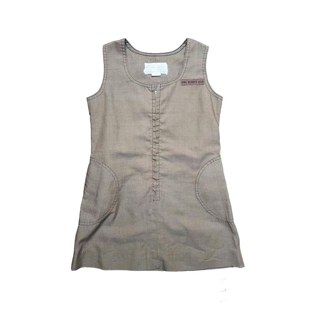 1970s Vintage Girl Scout Uniform Retro Jumper Dress
